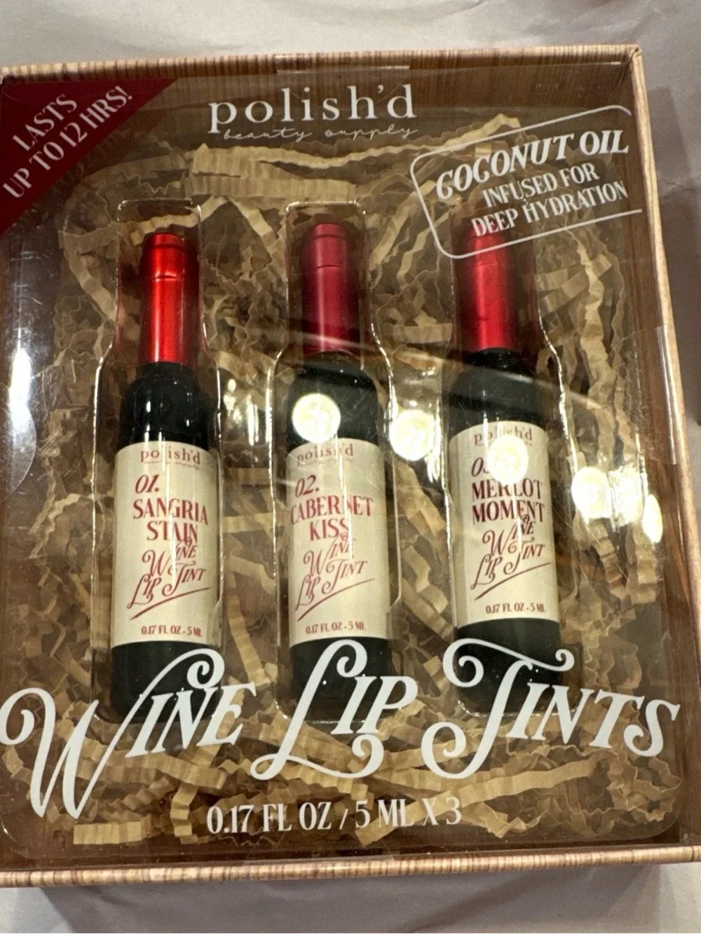 Wine Lip Tints Trio – Red Shades